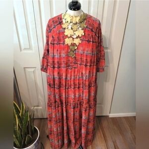Soft Surroundings Red Boho Maxi Dress size Large